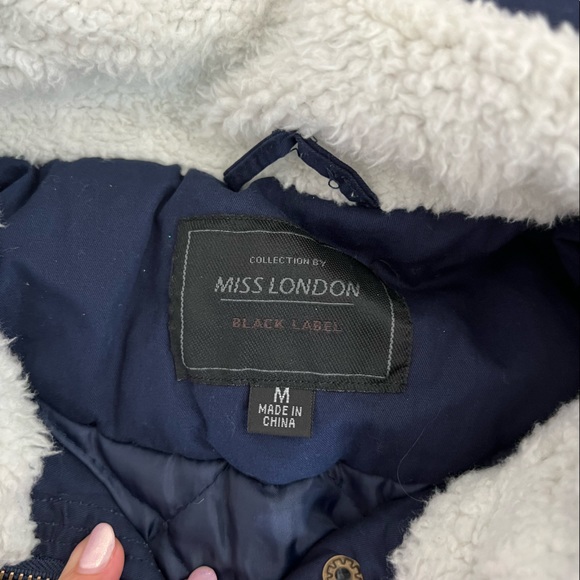 Navy Miss London Coat - Picture 2 of 4